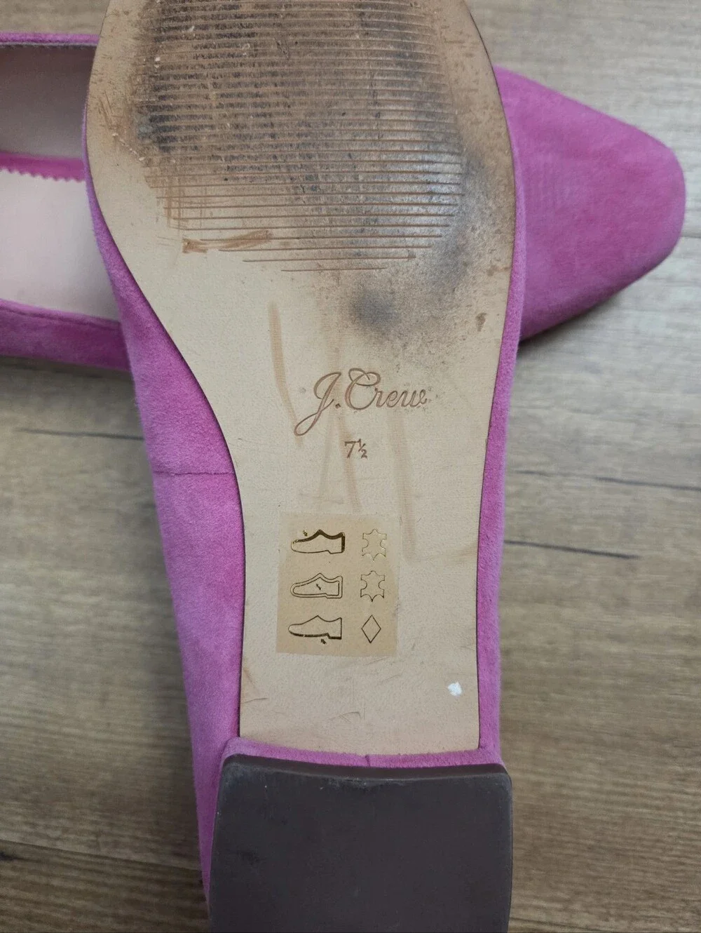 J.Crew Fuchsia Suede Classic Flats